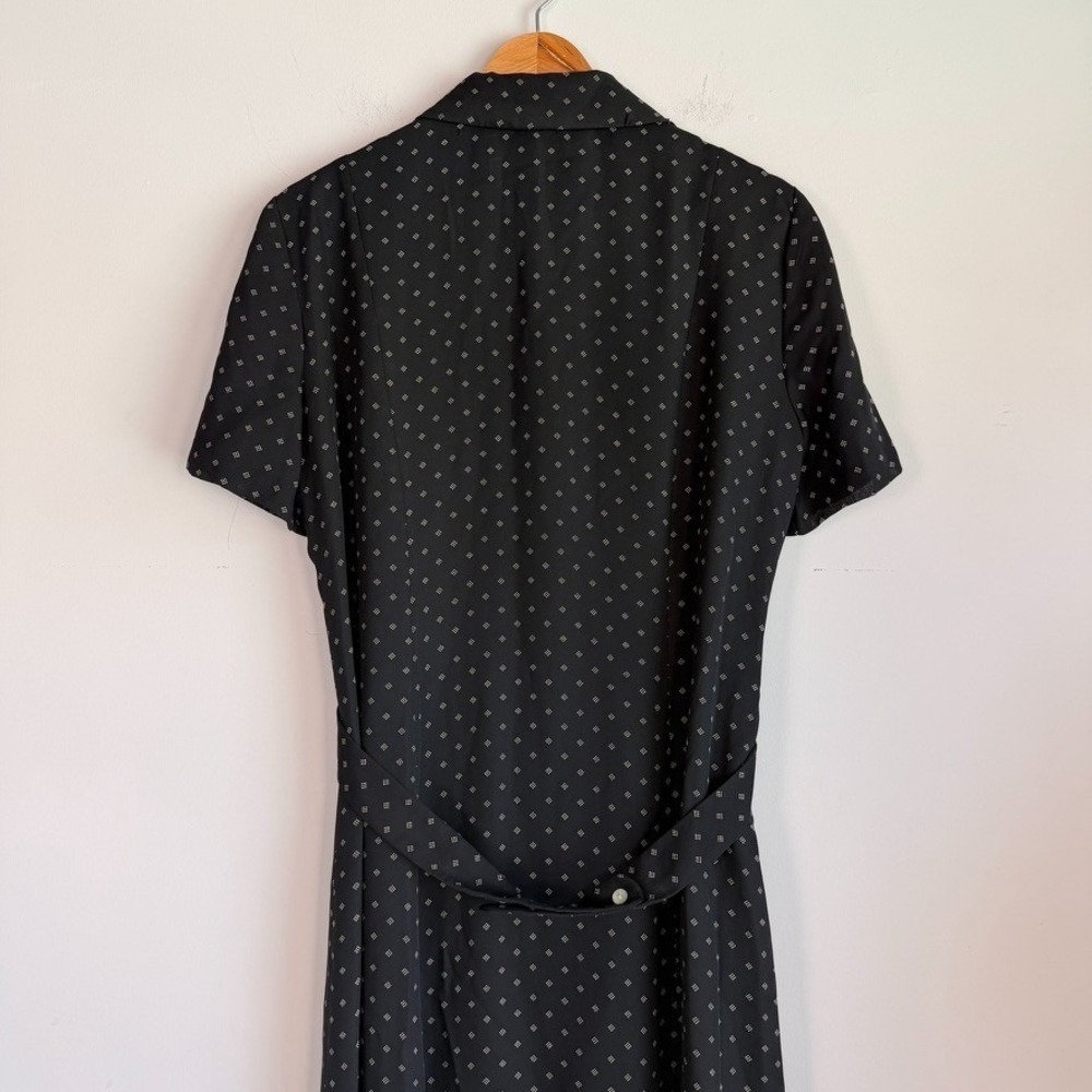 Vtg David Warren NY Button Front Maxi Shirt Dress Sz 12 Geometric Print 90s - Picture 8 of 11